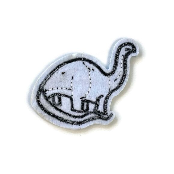 Blue Brachiosaurus Felt Embroidered Patch - Picture 3 of 3